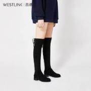 双11预售： westlink 西遇 21883623 过膝粗跟长靴