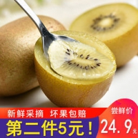 常枫 四川蒲江黄心猕猴桃 24个大果*2件  24.9元包邮 （双重优惠）