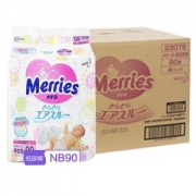 花王 Merries 妙而舒 婴儿纸尿裤 NB90片 4包