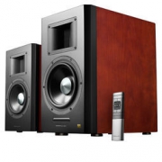 京东PLUS会员：EDIFIER 漫步者 AIRPULSE A300 书架式立体声有源音箱   樱桃红