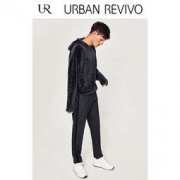 UR 2018冬季新品男装连帽落肩袖保暖针织T恤衫MV46S9BF2000