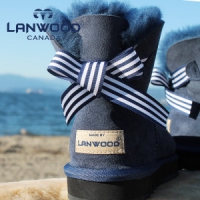Lanwood 澳洲羊皮毛一体 蝴蝶结雪地靴