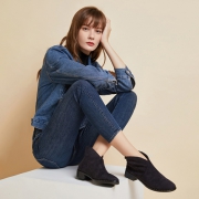 网易严选  女士羊绒斜口踝靴