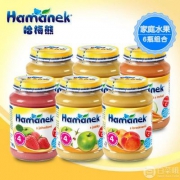 添加了米粉的果泥，欧洲原装进口 Hamanek 哈梅熊 婴幼儿水果泥190g*6瓶组合装