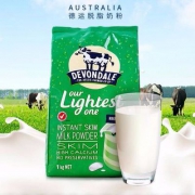 澳洲进口，Devondale 德运 高钙脱脂奶粉 1kg*2袋