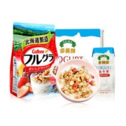 京东PLUS会员： Calbee 卡乐比 水果麦片 700g+多美鲜酸奶 200ml*12盒*2箱 *2件