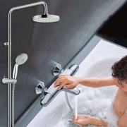 高仪（GROHE ）  恒温花洒淋浴套装 大顶喷双花洒27389000+新普利斯恒温34598000 德国进口