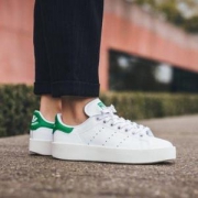 adidas 阿迪达斯 STAN SMITH S32266 女子绿尾厚底运动鞋