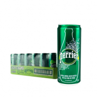 巴黎水（Perrier）  原味 气泡矿泉水 纤体罐 330ml*24罐