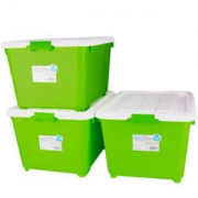 CHAHUA 茶花 2839 收纳箱套装 80L 3个装 绿色  +凑单品