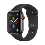 苹果（Apple）    Watch Series 4 智能手表（GPS+蜂窝网络、44mm、黑色运动表带）