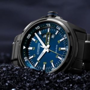 CITIZEN 西铁城 AW0024-58LB 覆黑色涂层 男款光动能腕表