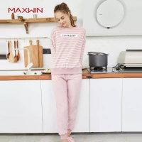 Maxwin 马威 女士法兰绒保暖家居服套装