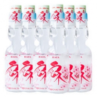 Hata 哈达 樱花味 波子汽水饮料 200ml*6瓶装 49元，可每满99-50