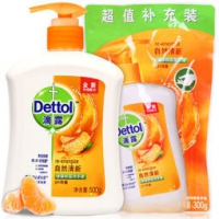 Dettol 滴露 自然清新洗手液 500g+300g 15元