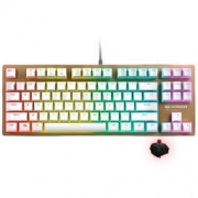 Rapoo 雷柏 V500RGB 87键背光游戏机械键盘 茶轴 金色