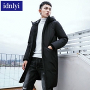 idnlyi 男士中长款连帽外套
