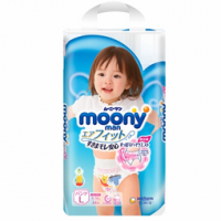 moony 尤妮佳 女婴用拉拉裤 L44片 *3件  189.74元含税包邮