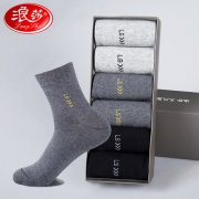 100%纯棉！浪莎 男士纯棉中筒袜