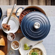 Le Creuset 酷彩 珐琅铸铁类 圆形法式烧锅 海军蓝 20cm prime会员免费直邮