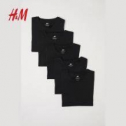 12日0点、双12预售： H&M HM0624684 男士圆领短袖T恤5件装