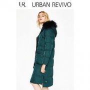 12日0点、双12预告： URBAN REVIVO WE45S1KN2001 女士毛领中长款羽绒服 359元包邮（需用券）