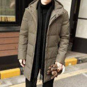百郡爵 纯色中长款男士羽绒服