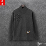 绿坝 改良汉服毛衣男士中国风禅服 多色