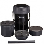 象印（ZOJIRUSHI）  SL-XE20-AD 不锈钢保温便当盒 黑色 2L