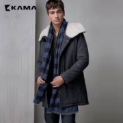 年尾扫货：KAMA 冬季男子双层领加厚呢大衣（47%羊毛）