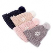 名创优品 可爱雪花针织帽