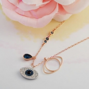 Swarovski 施华洛世奇 Duo Evil Eye 恶魔之眼金色锁骨项链