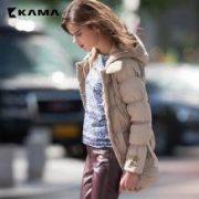 KAMA 卡玛 女士连帽休闲羽绒服