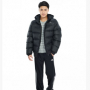 20点开始： adidas 阿迪达斯男款黑色棉服 F95509