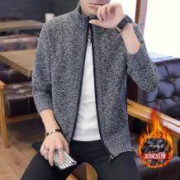 微昆 男士加绒加厚针织衫外衫