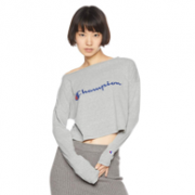 性感露肩、露脐装：Champion 冠军  女款 长袖短T恤CW-NS413