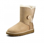 UGG Bailey Button II系列 女士防水防污皮毛一体纽扣中筒雪地靴 2色
