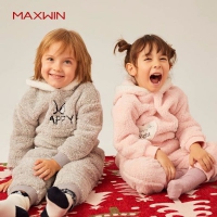 Maxwin 马威 男女童珊瑚绒家居套装