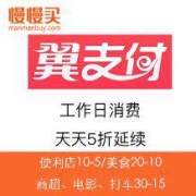 移动端： 翼支付 工作日消费天天5折延续
