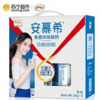 伊利 安慕希 原味 希腊风味常温酸奶 205g*12盒 *4件 186.4元包邮（需用券，合46.6元/件）