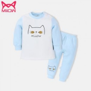 Miiow 猫人 宝宝夹棉保暖内衣套装 *2件