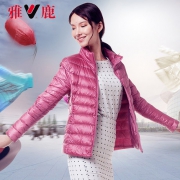 雅鹿 女士轻薄短款羽绒服 90%白鸭绒640蓬