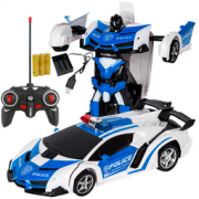 zhienb 智恩堡 遥控变形汽车机器人 1:18 警车  49元包邮