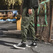 cargo 秋冬季束脚嘻哈工装多袋裤