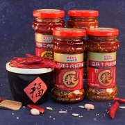 河南老字号 桃园建民 牛肉耗辣椒酱 210g*4瓶