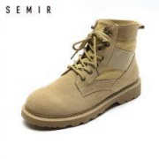 12日0点、双12预告： Semir 森马 1D058411007 战术风格 翻毛皮靴 *3件