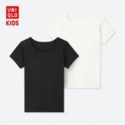 12日0点、双12预售： UNIQLO 优衣库 儿童全棉U领T恤 2件装