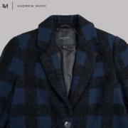 ANDREW MARC  女士中长款羊毛毛呢格子大衣 399元包邮