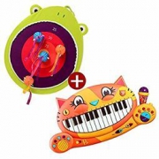 B.toys 大嘴青蛙搭扣飞靶+大嘴猫琴音乐玩具 组合装精美礼盒套装 2岁+ 209.3元包邮（需用码）