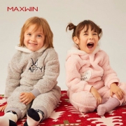 Maxwin 马威 男女童珊瑚绒家居套装 两色